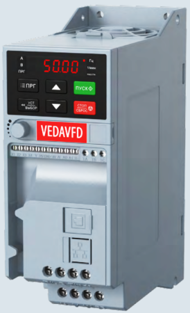 Преобразователь частоты VEDA Drive VF-51, 1 фаза, 220 В, 2,2 кВт (VF-51-P2K2-0010-S2-E20-B-H) ABA00004