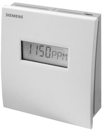 QPA2080D: Датчик комнатный углекислого газа CO2 (0...5 В/0...10 В/4...20 мA) и температуры (Lg-Ni1000/Pt1000/Pt100/NTC 10k), IP30